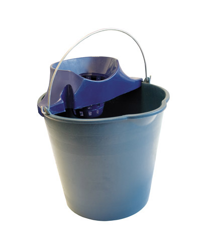 Cubo Redondo "Eco" 12 Litros Azul + Escurridor Azul, 24uds
