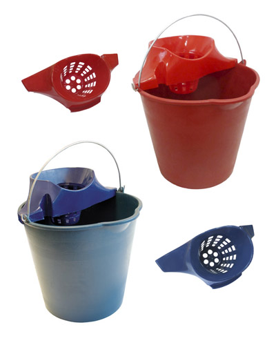 Cubo Redondo "Eco" 12 Litros Azul + Escurridor Azul, 24uds