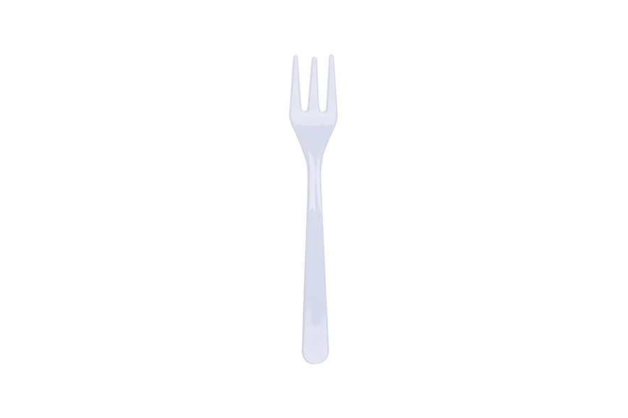 Mini Tenedor PS Reutilizable 9,5x1,5cm Blanco, 50uds x 100pq