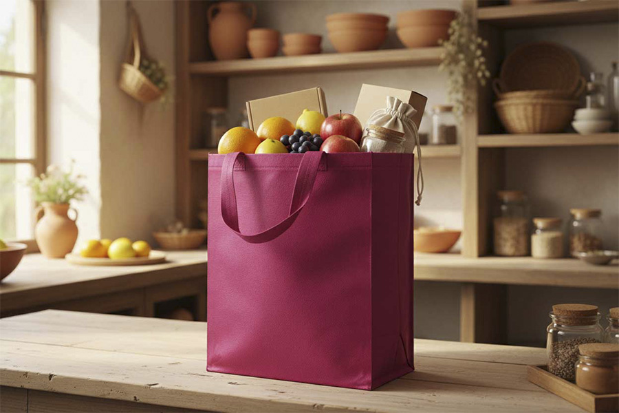 Bolsa Asa Plana Novotex 24+17x34cm 90gr Burdeos, 250ud