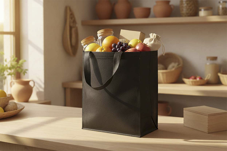 Bolsa Asa Plana Novotex 24+17x34cm 90gr Negro, 250ud