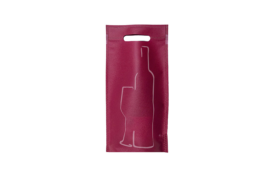 Bolsa Vino Troquelada Novotex 14+8x40cm 90gr Burdeos, 500uds