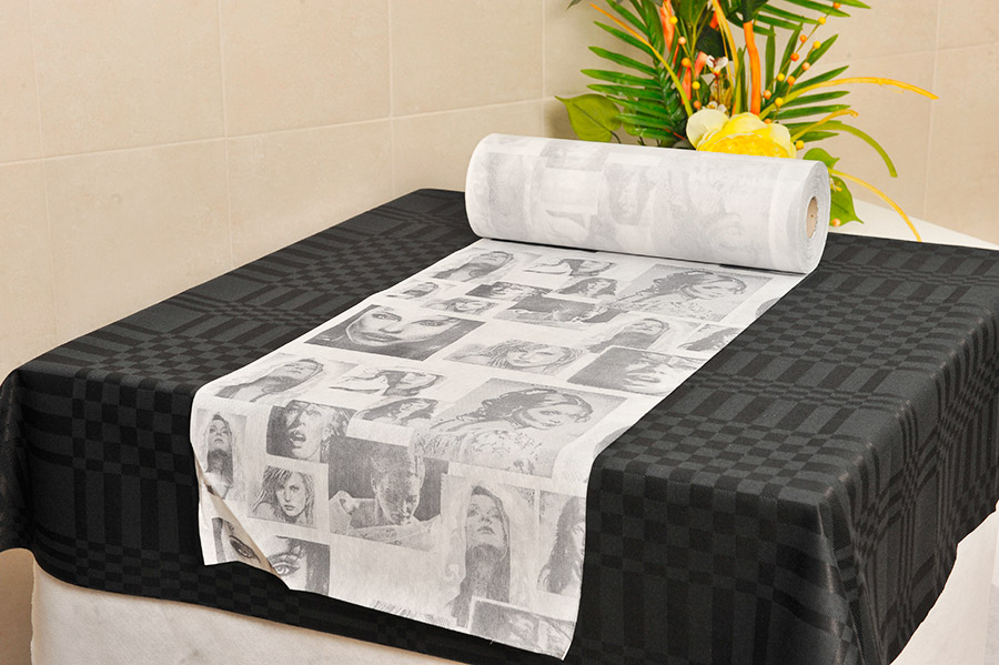 ; Rollo Mantel Novotex 0,40x48m Prec. 30cm Deco. Caras Negro