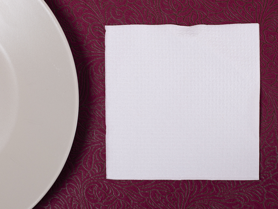 Servilleta 1 Capa 33x33cm Blanco, 2.880uds