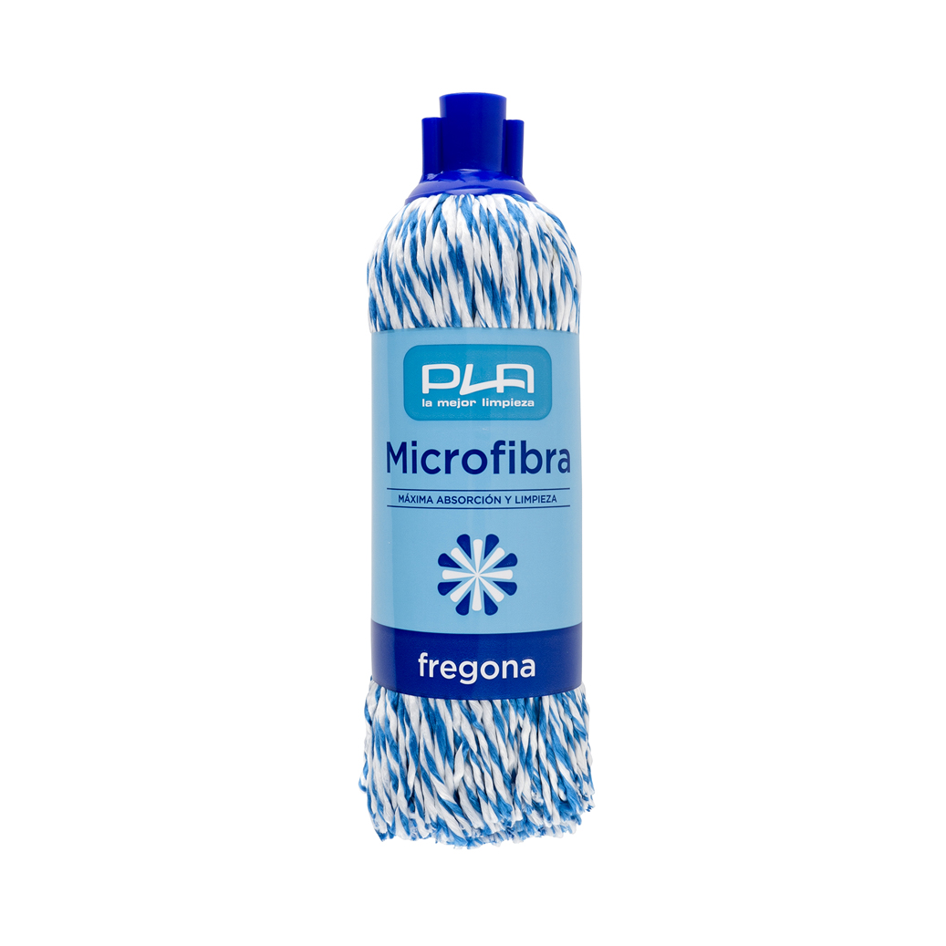 Fregona Trenzada Microfibra Azul 160gr, 24uds