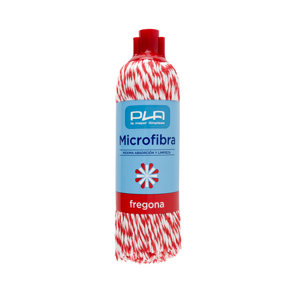 Fregona Trenzada Microfibra Rojo 160gr, 24uds