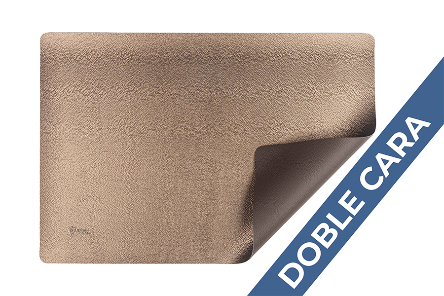 Mantel Polipiel 30x43cm Marrón-Oro, 12uds x 12pq