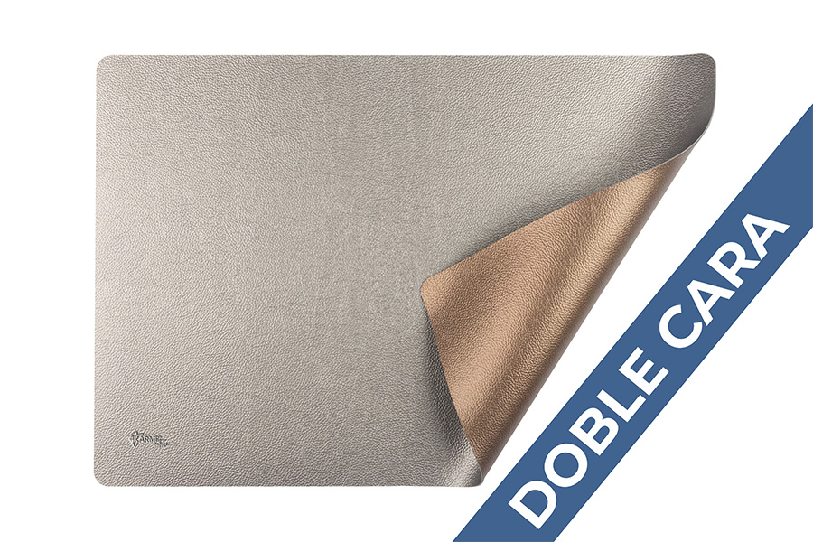 Mantel Polipiel 30x43cm Plata-Oro, 12uds x 12pq