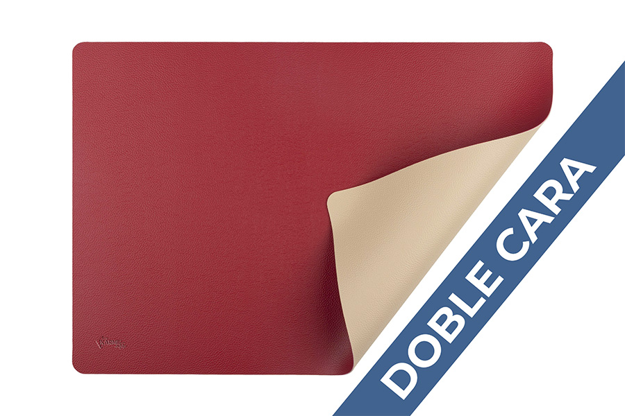 Mantel Polipiel 30x43cm Rojo-Crema, 12uds x 12pq