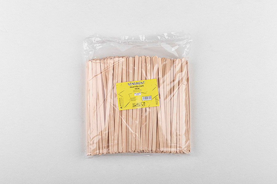 Paletina Madera Café Sin Funda 14cm, 500uds x 10pq