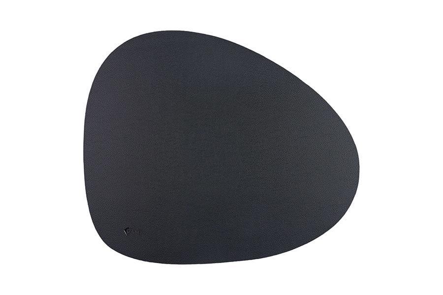 Mantel Polipiel Ovalado 37x43cm Gris-Negro, 12uds x 12pq