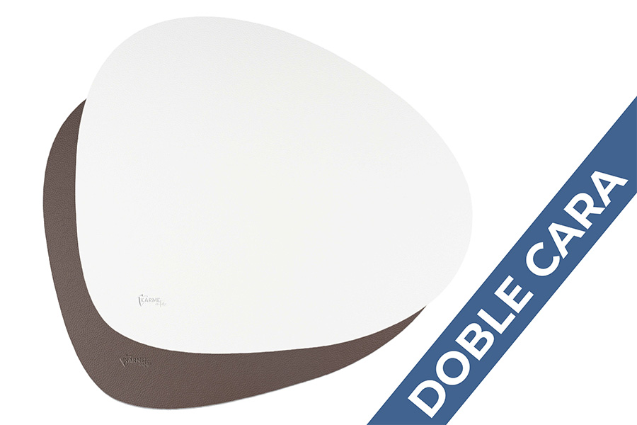 Mantel Polipiel Ovalado 37x43 Marrón-Blanco, 12uds x 12pq
