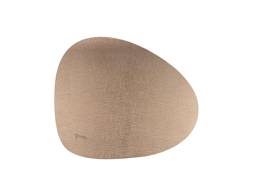 Mantel Polipiel Oval. 37x43 Marrón-Oro, 12uds x 12pq