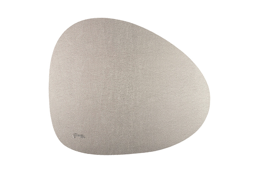 Mantel Polipiel Ovalado 37x43cm Plata-Oro, 12uds x 12pq