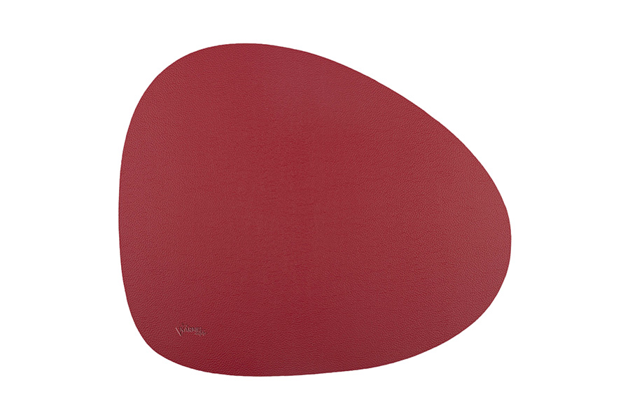 Mantel Polipiel Ovalado 37x43cm Rojo-Crema, 12uds x 12pq
