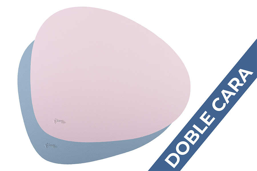 Mantel Polipiel Ovalado 37x43cm Rosa-Azul, 12uds x 12pq