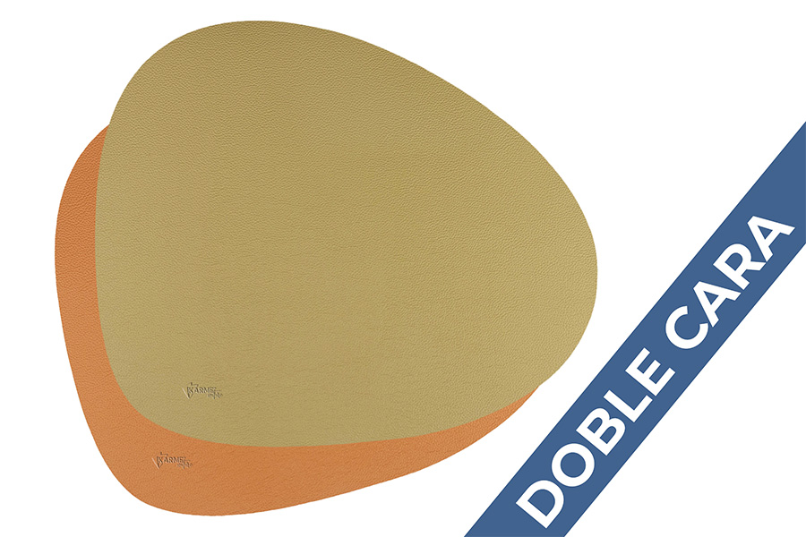 Mantel Polipiel Ovalado 37x43 Verde-Naranja, 12uds x 12pq