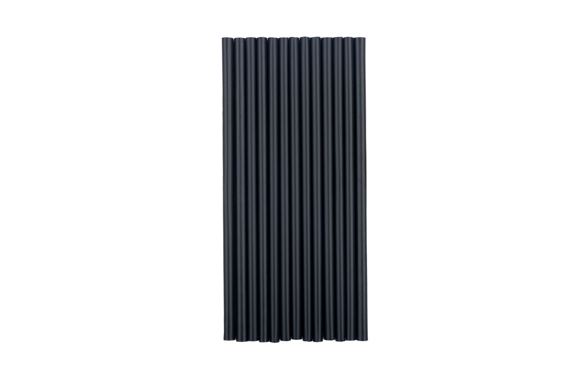 Pajita PP Reutilizable 150x8mm Negro, 100uds x 50pq