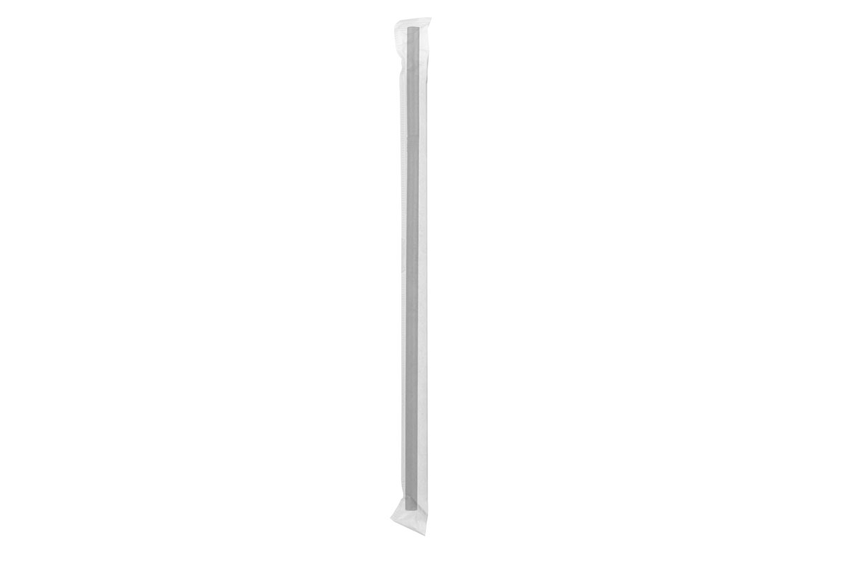 Pajita PP Flexible Reutilizable Enfudada 230x6mm Negro, 100uds x 50pq