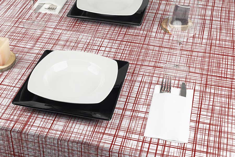 Mantel Papel 100x120cm Deco. Urban Burdeos, 400uds (Retractilado y con código EAN)