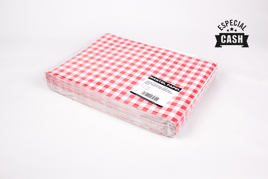 Mantel Papel 30x40cm 40gr Extra Deco. Vichy Rojo, 1.000uds (2x500)