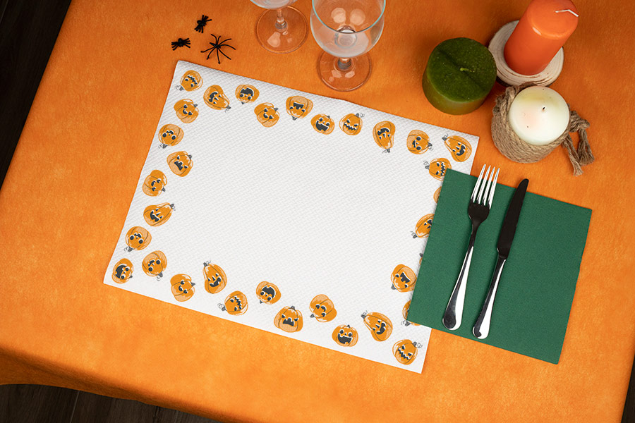 Mantel Papel 30x40cm 45gr Deco. Halloween, Estuche de 500uds
