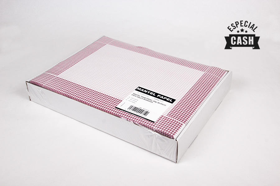 Mantel Papel 30x40cm 45gr Deco. Pata Gallo Burdeos, Estuche de 500uds