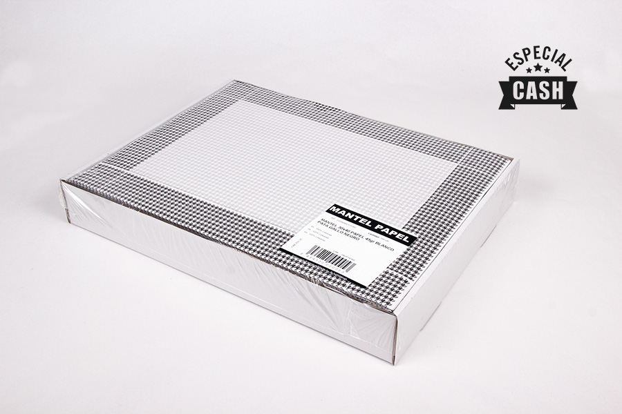 Mantel Papel 30x40cm 45gr Deco. Pata Gallo Negro, Estuche de 500uds