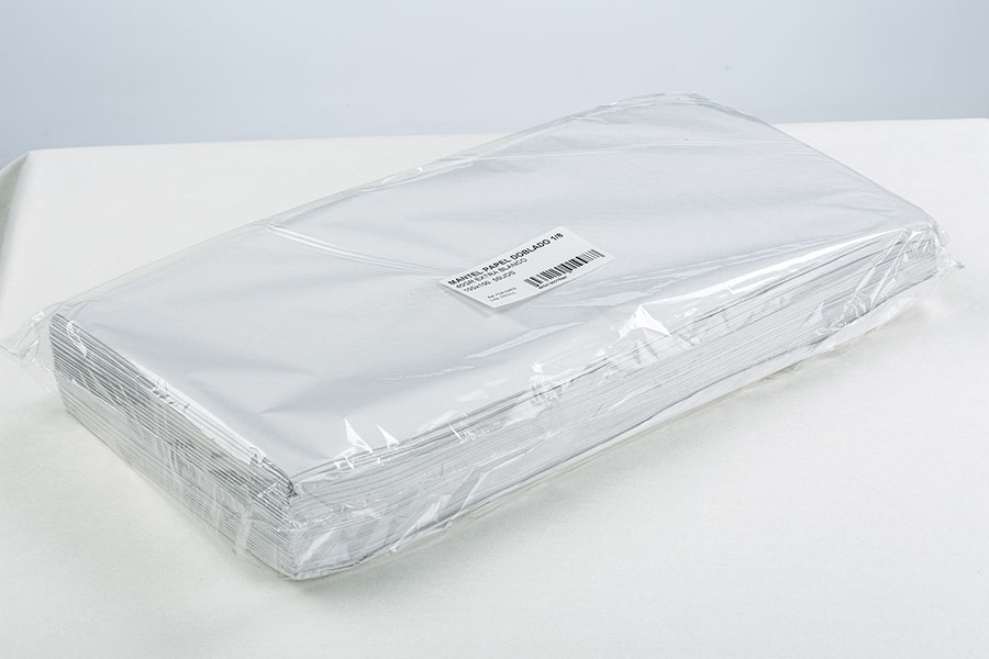Mantel Papel 100x100cm 35gr Pleg. 1/8 Blanco, 250uds
