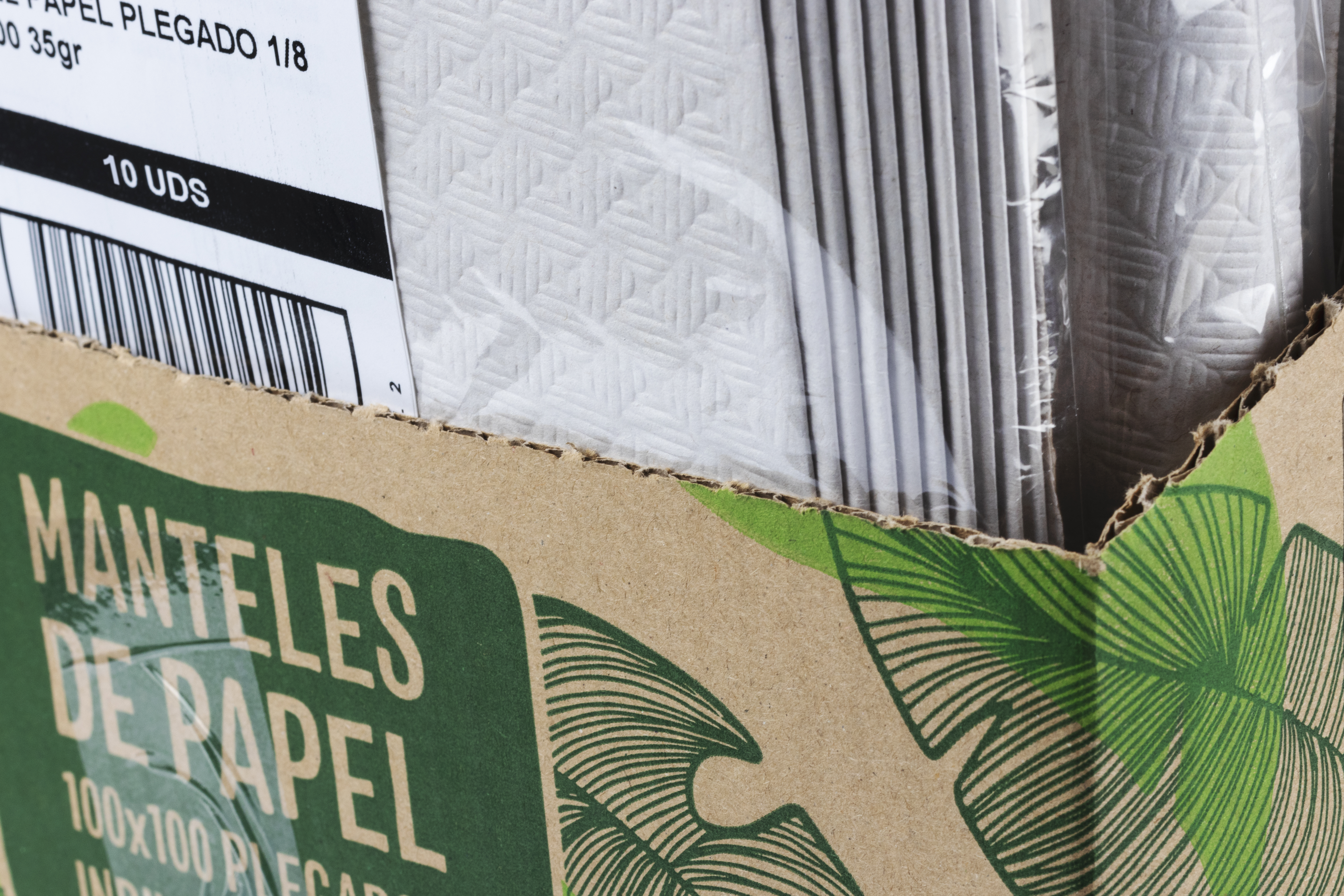 Mantel Papel 100x100cm 35gr Pleg. 1/8 Blanco, 150uds (Embolsado a 10uds y doblado)