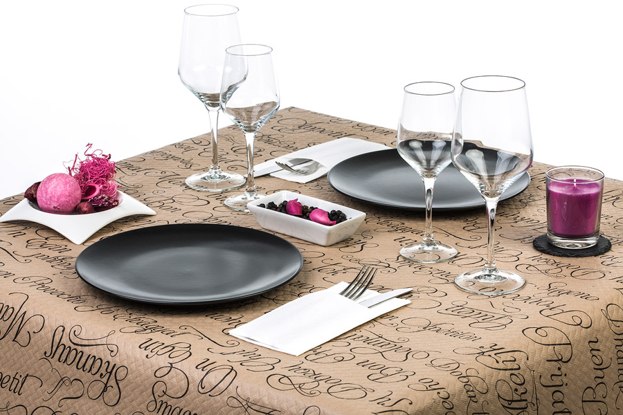 Mantel Papel 100x100cm Eco Nature Deco. Buen Provecho, 400uds (Granel)