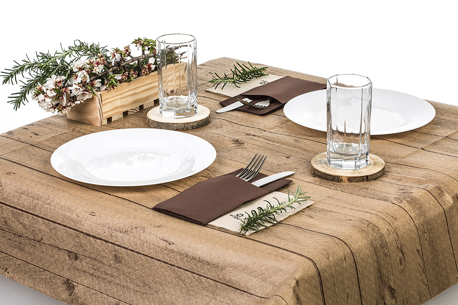 Mantel Papel 100x100cm Eco Nature Deco. Madera, 400uds (Granel)
