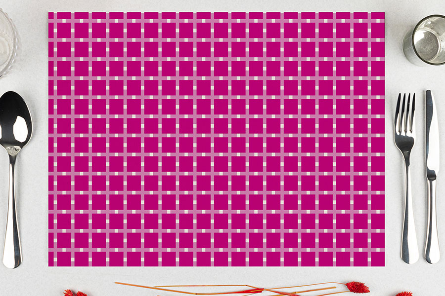 Mantel Papel 28x40,5cm 80gr Deco. Cuadros Magenta Imp. Offset, 500uds