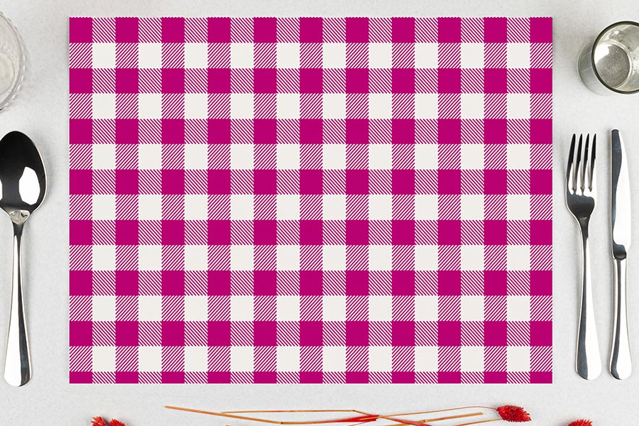 Mantel Papel 28x40,5cm 80gr Deco. Vichy Magenta Imp. Offset, 500uds