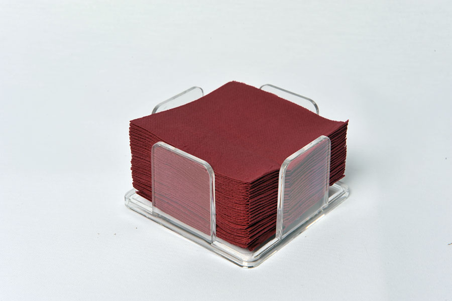 Servilleta Punta Punta 20x20cm Burdeos, 3.000uds