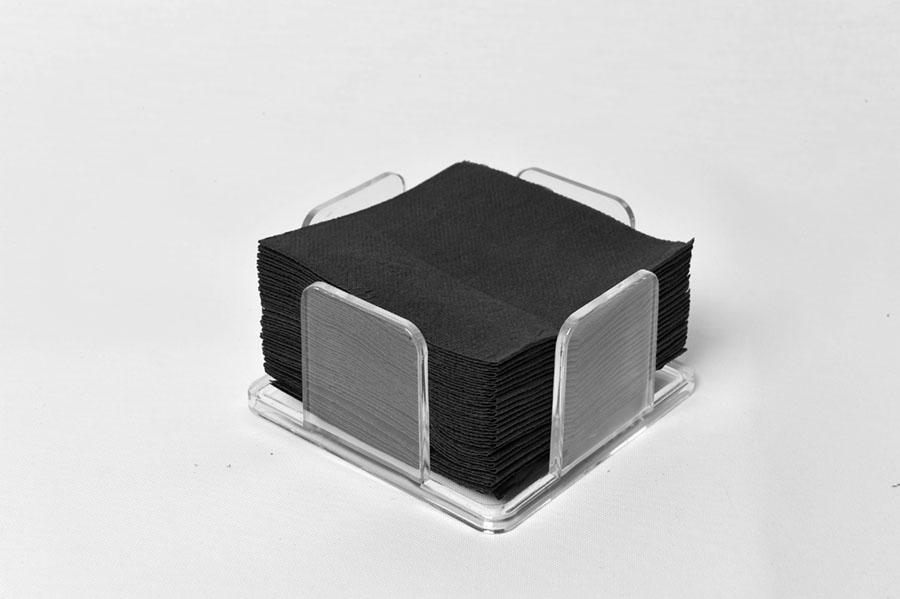 Servilleta Punta Punta 20x20cm Negro, 3.000uds