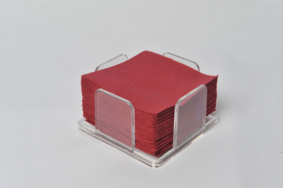 Servilleta Punta Punta 20x20cm Rojo, 3.000uds
