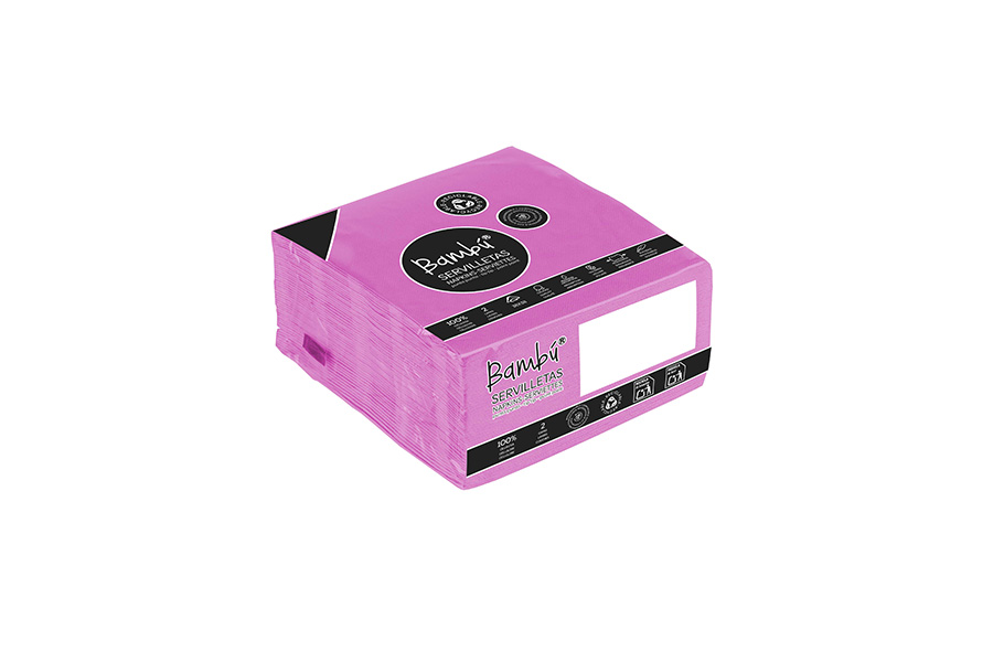 Servilleta Punta Punta 38x38cm Fucsia, 1.200uds