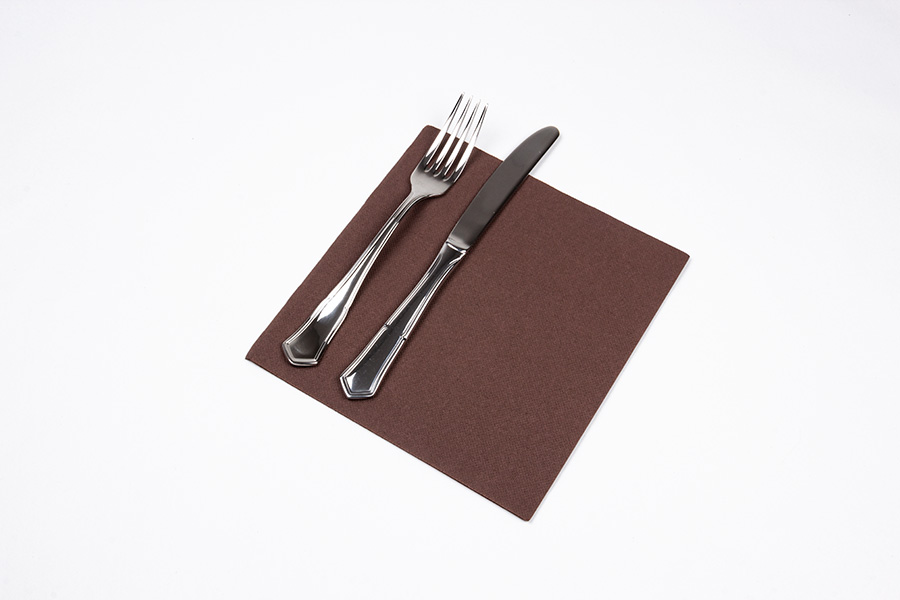 Servilleta Punta Punta 40x40cm Chocolate, 50uds 24pq