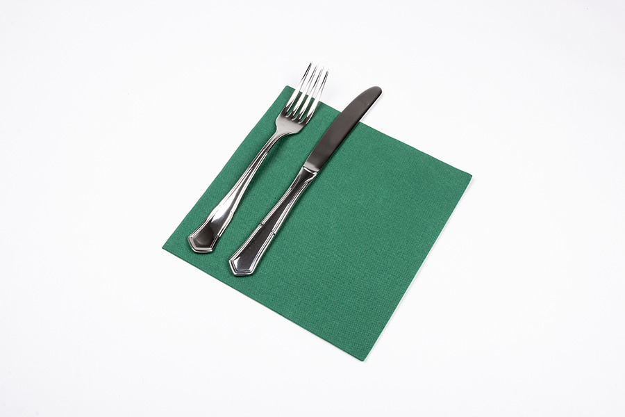 Servilleta Punta Punta 40x40cm Verde, 50uds 24pq