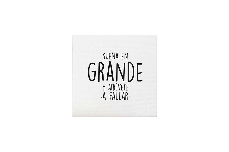 Servilleta Punta Punta 20x20cm Deco. Frases, 3.000uds
