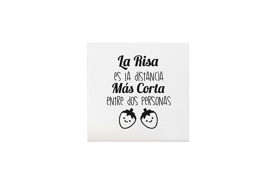 Servilleta Punta Punta 20x20cm Deco. Frases, 3.000uds