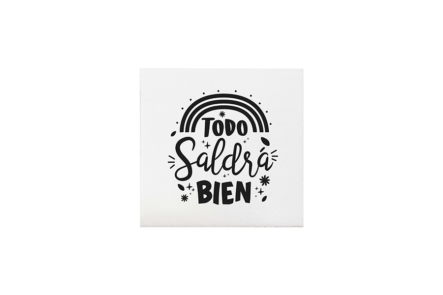Servilleta Punta Punta 20x20cm Deco. Frases, 3.000uds