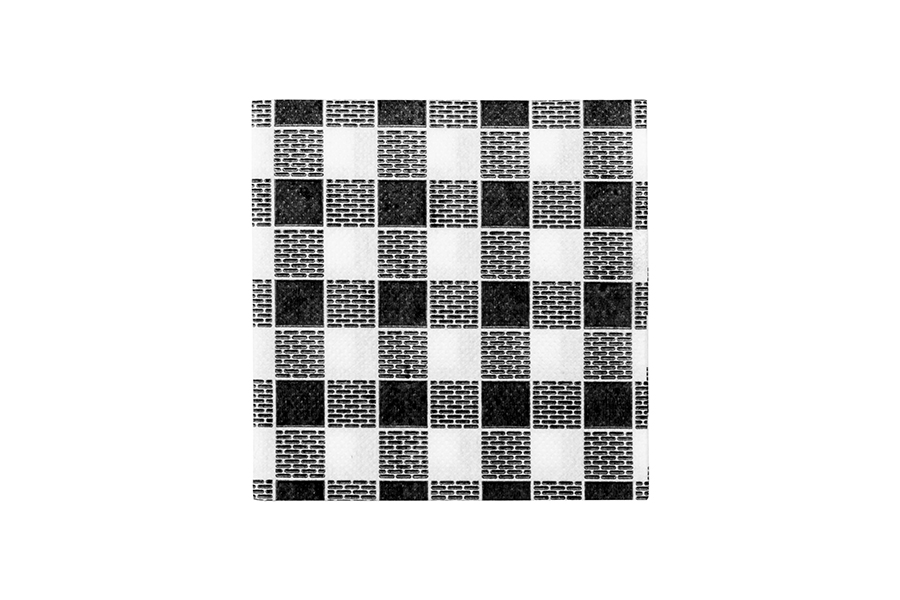 Servilleta Punta Punta 20x20cm Deco. Vichy Negro, 3.000uds