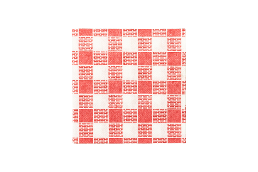 Servilleta Punta Punta 20x20cm Deco. Vichy Rojo, 3.000uds