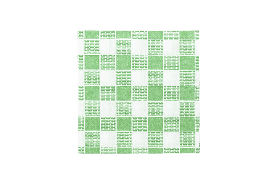 Servilleta Punta Punta 20x20cm Deco. Vichy Verde, 3.000uds