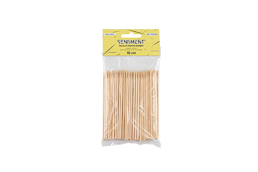 Palillo Pincho Bambú 10cm, 100uds x 20pq