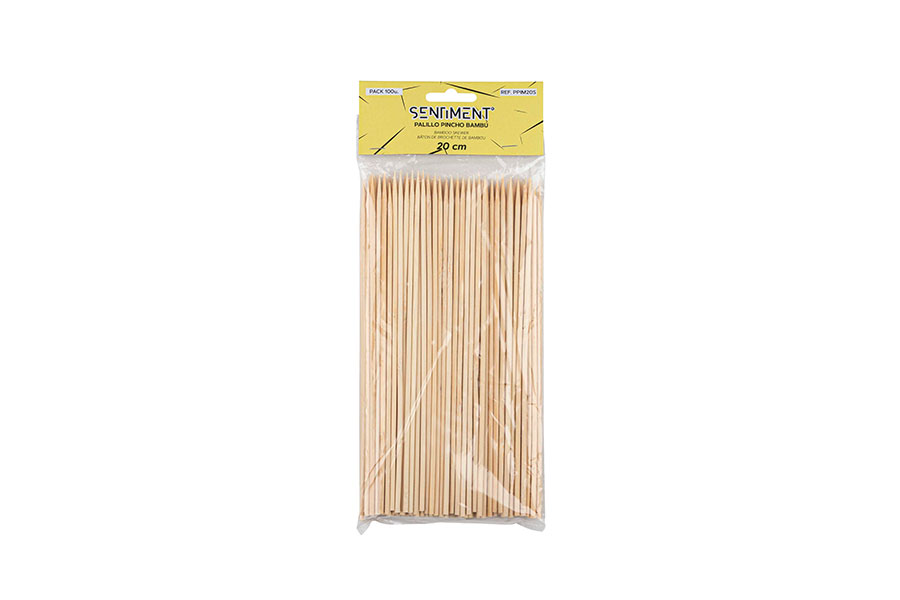 Palillo Pincho Bambú 20cm, 100uds x 20pq