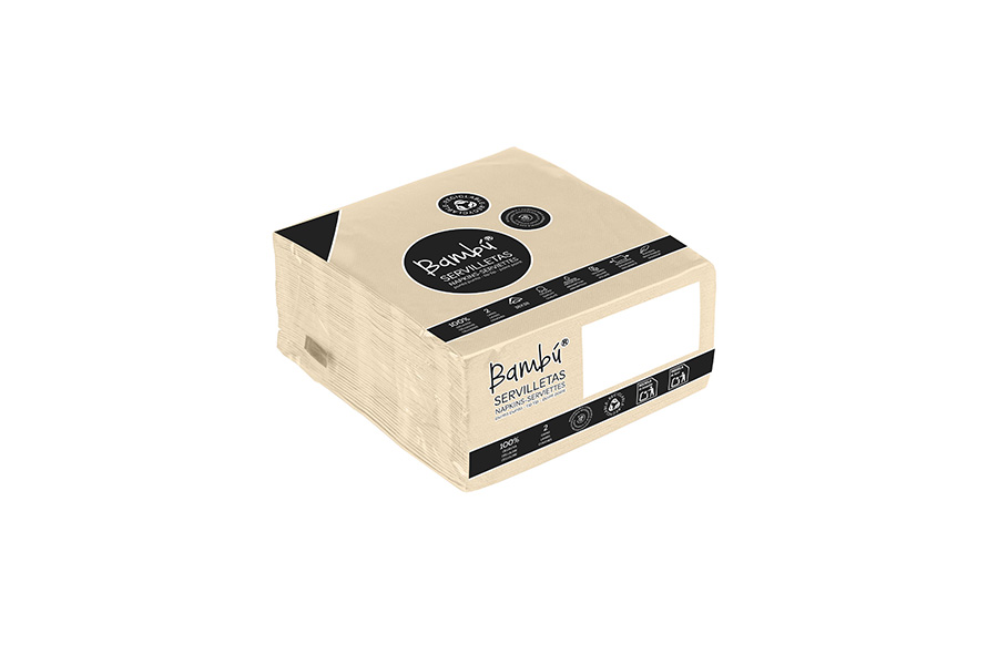 Servilleta Punta Punta 38x38cm Eco Nature, 1.200uds
