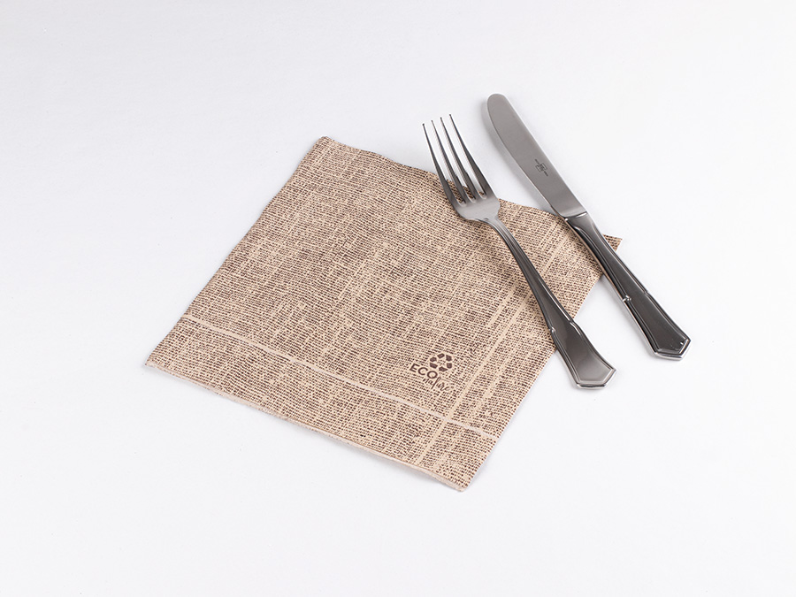 Servilleta Punta Punta 40x40cm Eco Nature Deco. Deco. Arpillera, 600uds